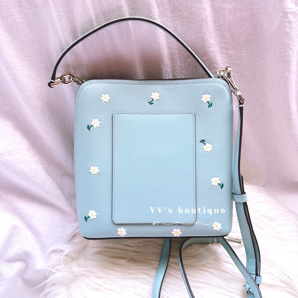 NWT Kate Spade Darcy Small Bucket Bag Daisy Embroidered Leather Aphrodite K6110 - Picture 2 of 10